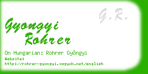 gyongyi rohrer business card