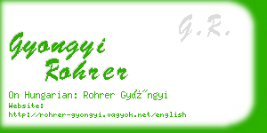 gyongyi rohrer business card